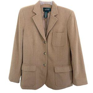 Ralph Lauren Camel Hair Blazer Jacket Women's 10 Old Money Quiet Luxury Classic
